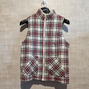 MAURICES FAUX FUR MEDIUM PLAID VEST